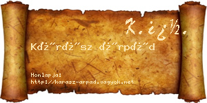 Kárász Árpád névjegykártya
