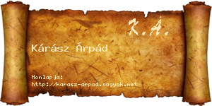 Kárász Árpád névjegykártya